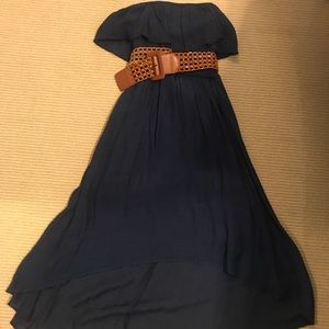 Navy blue high low dress